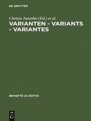 cover image of Varianten--Variants--Variantes